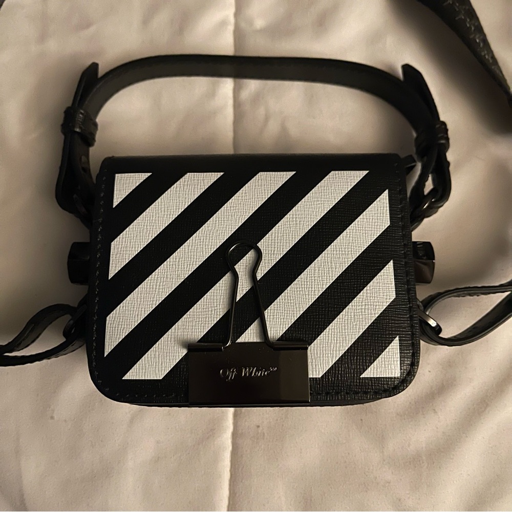 Off-white diagonal baby flap bag